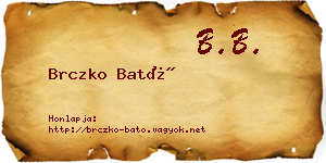 Brczko Bató névjegykártya